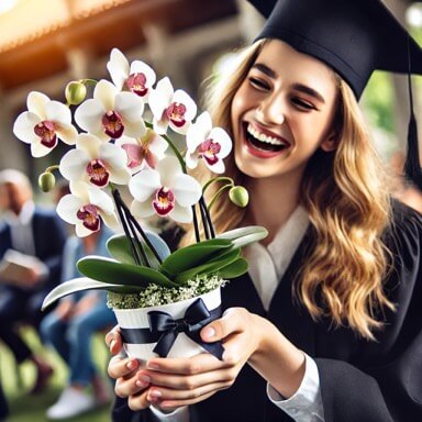 호접난을 받고 기뻐하는 졸업생