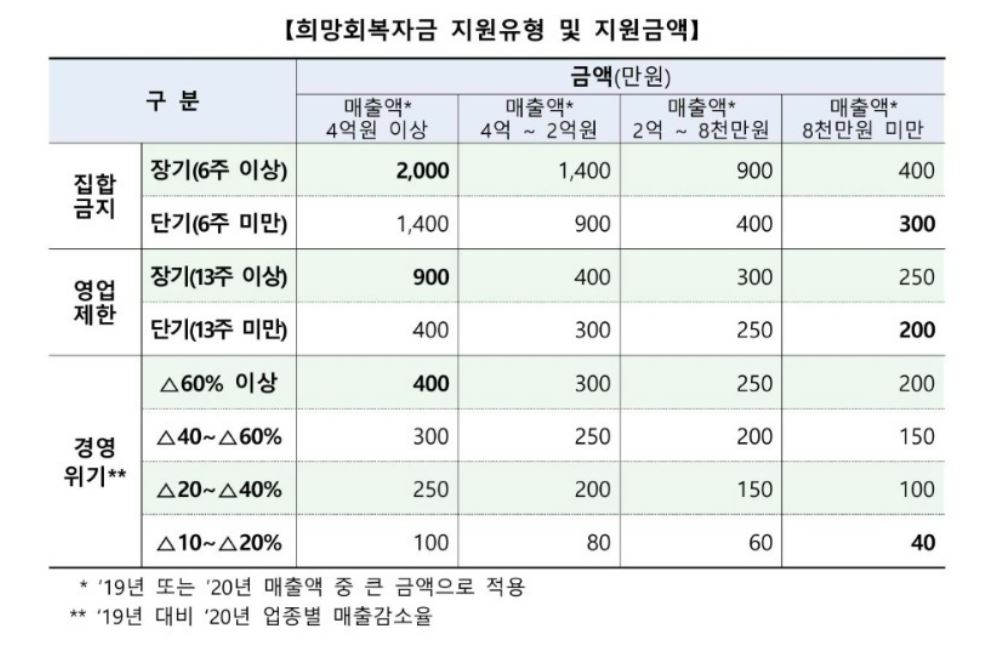 5차재난지원금 소상공인 희망회복자금