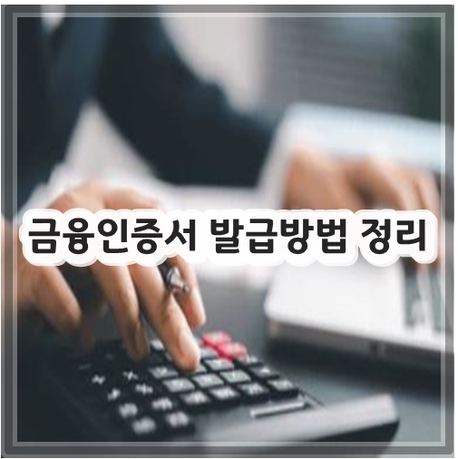 금융인증서 발급방법 정리