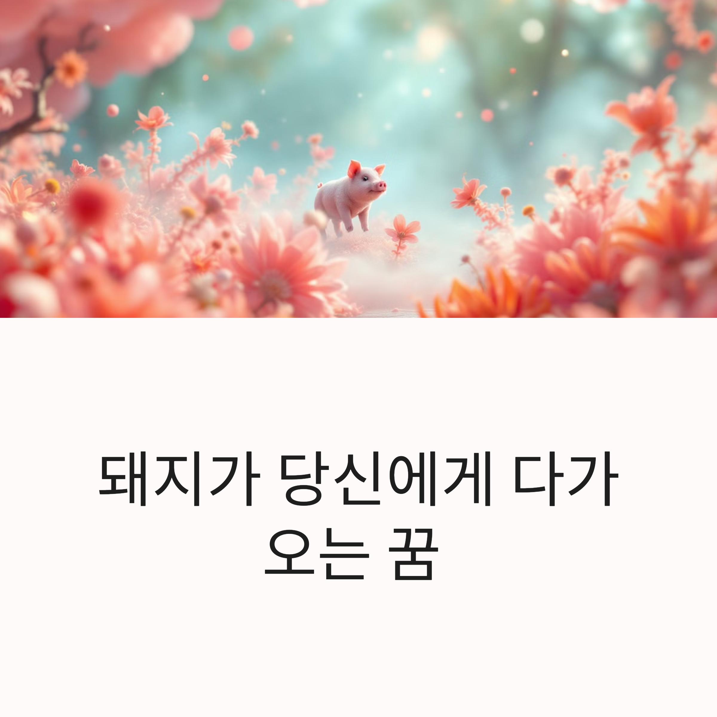 돼지가 당신에게 다가오는 꿈