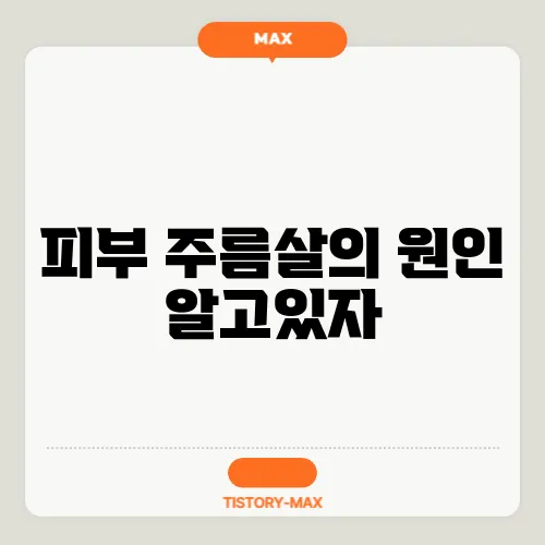 피부 주름살의 원인 알고있자
