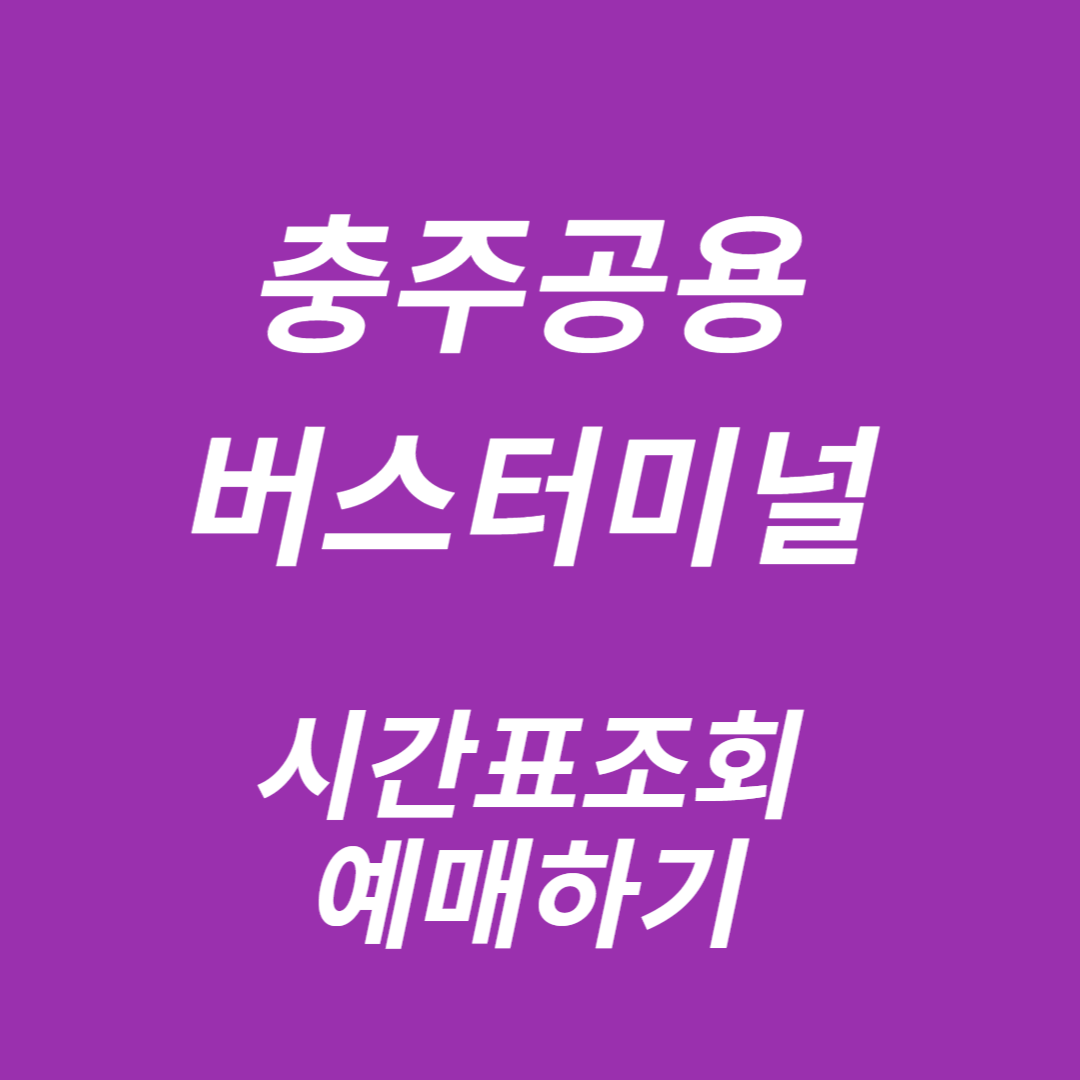충주공용버스터미널 시간표조회, 예매