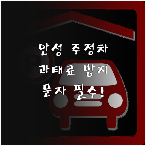 안성시 주정차 문자 알림 신청 절차와..