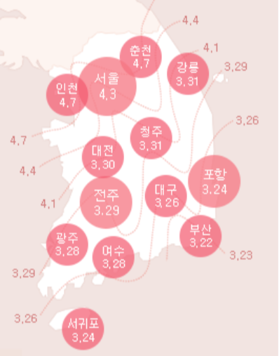 우리나라 벚꽃 개화시기