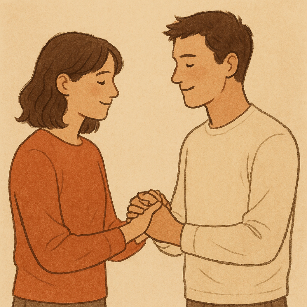 사랑의 집착과 건강한 관계의 차이에 관한 일러스트 이미지