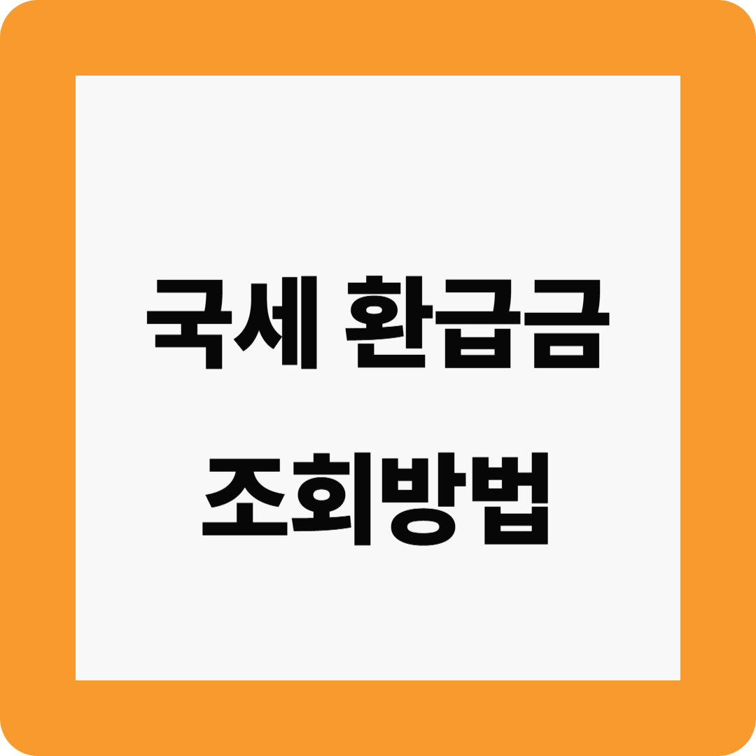 국세환급금 조회방법