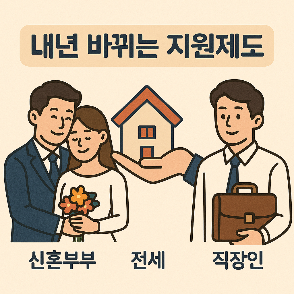 내년 바뀌는 지원제도 일러스트