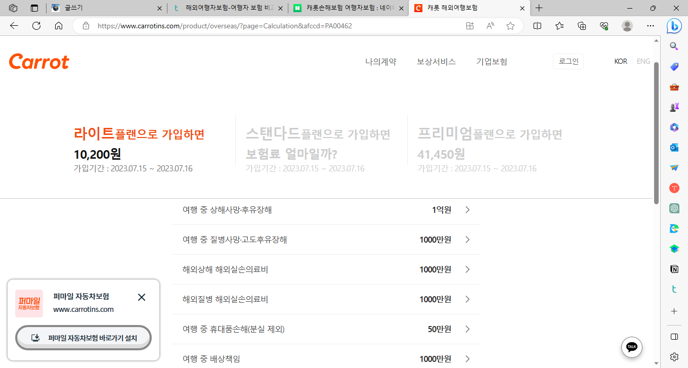 해외 여행자 보험