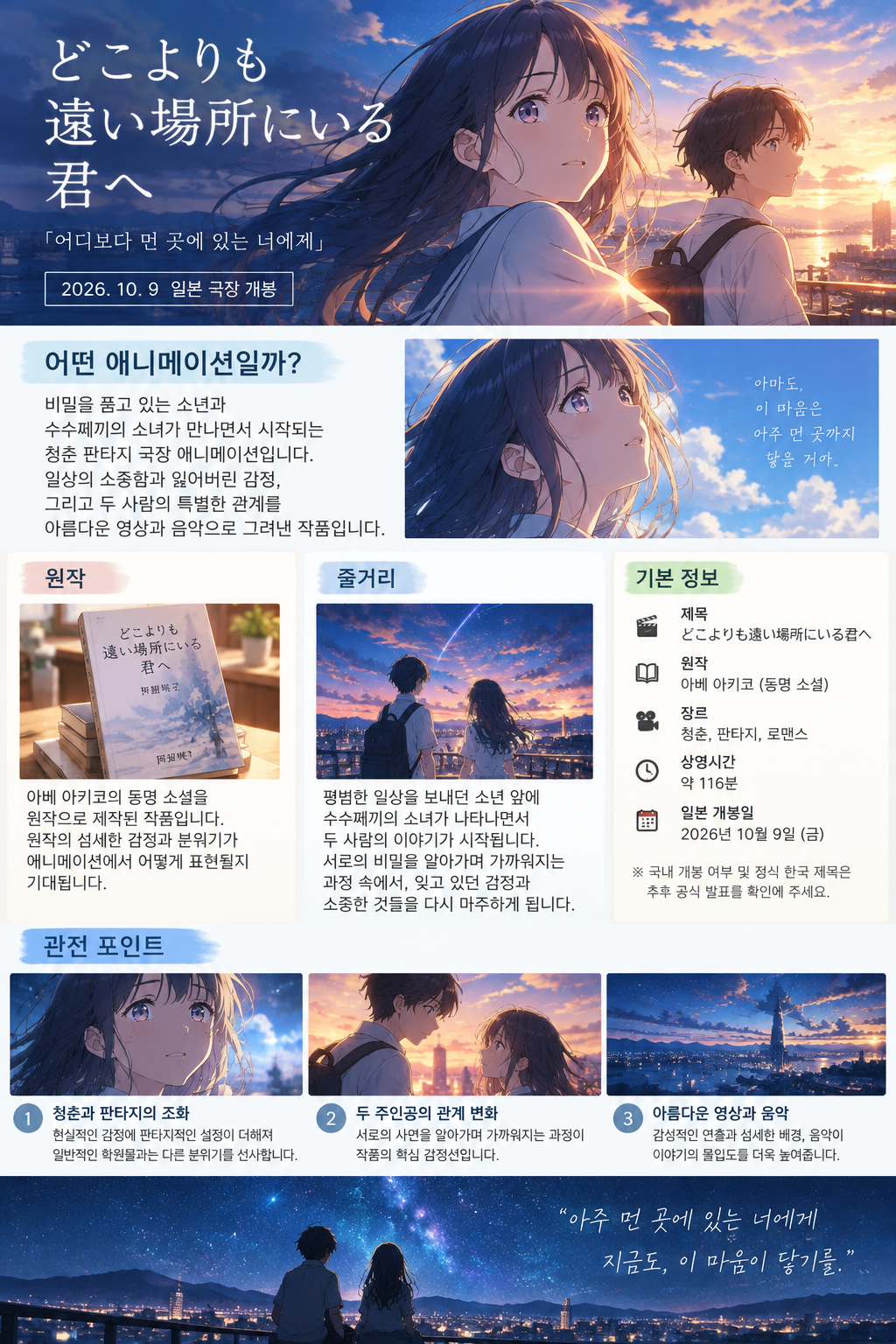 《どこよりも遠い場所にいる君へ》 어떤 애니? 줄거리·원작·관전 포인트 총정리
