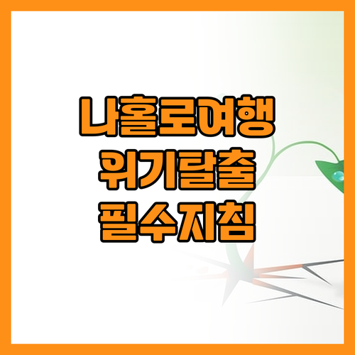 혼자 떠나는 여행자를 위한 위기 대응..