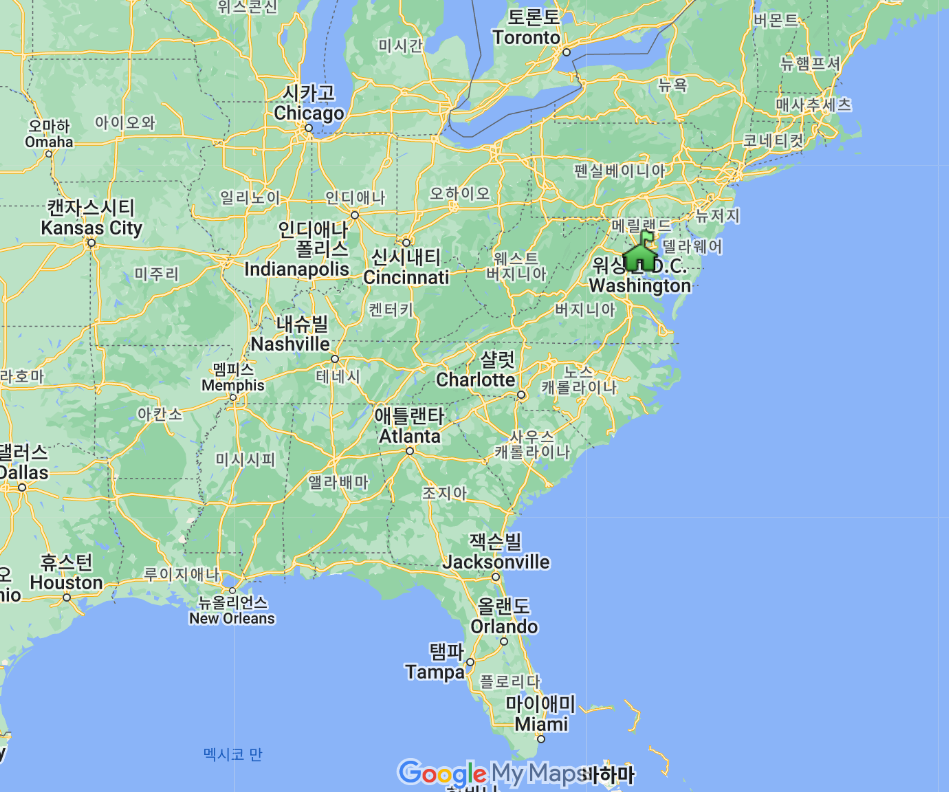 미국동부지도