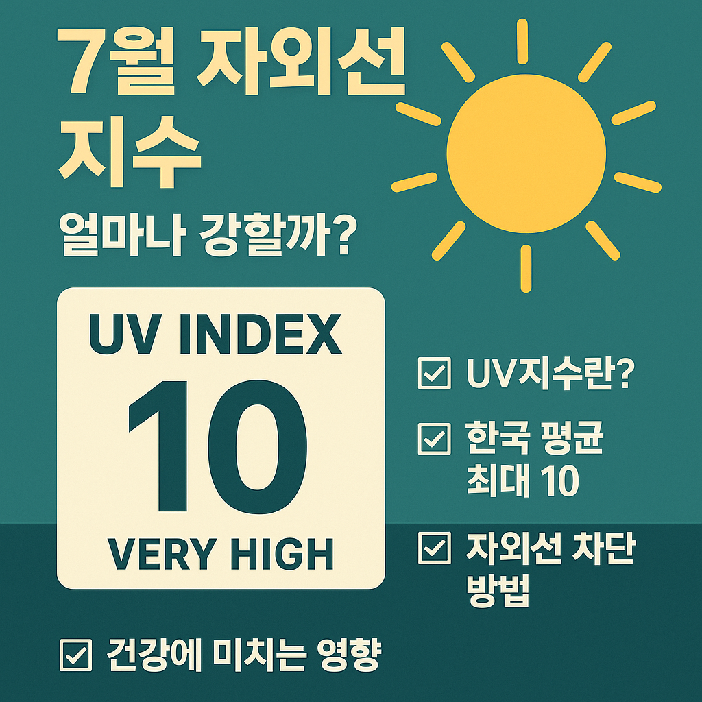 ☀️ 7월 자외선(UV) 지수, 얼마나 강할까? — 사실 기반 완전 가이드