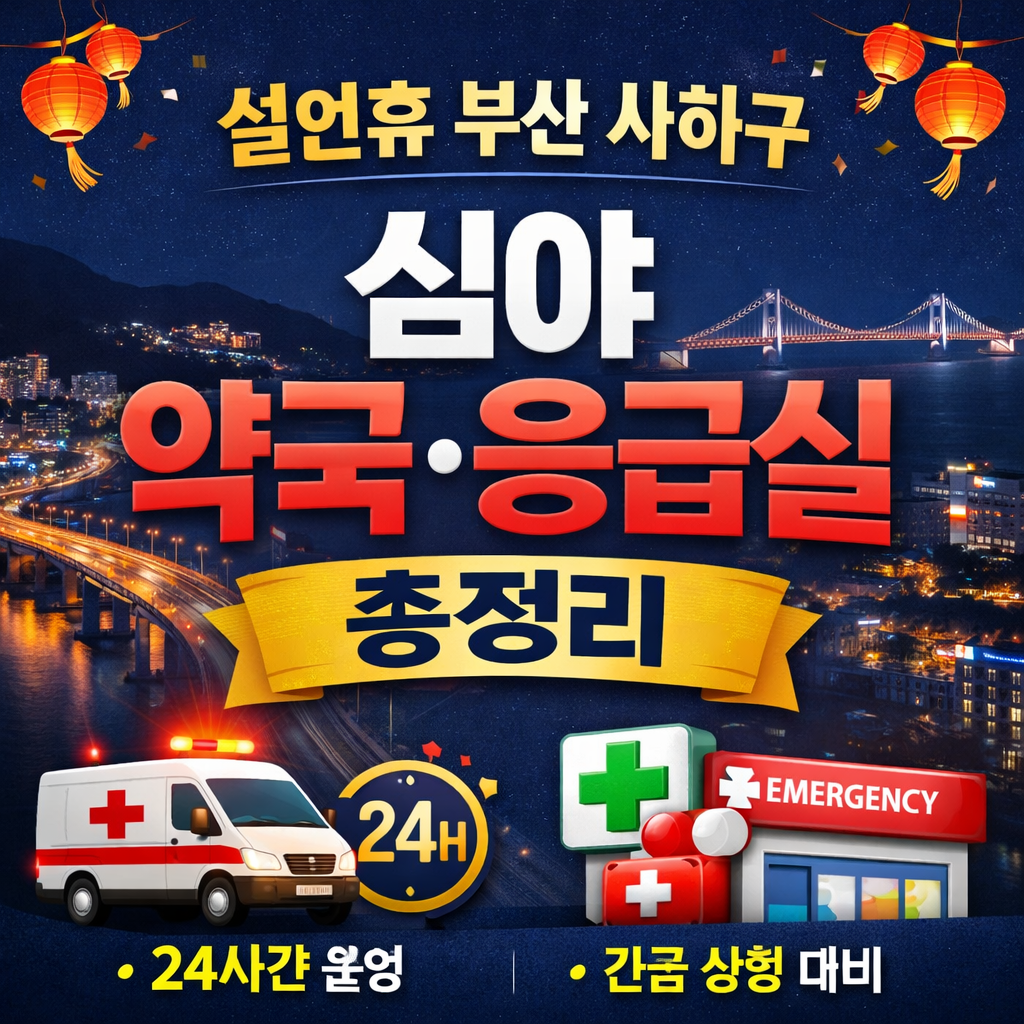 설연휴 부산 사하구 심야 약국&middot;응급실 바로가기