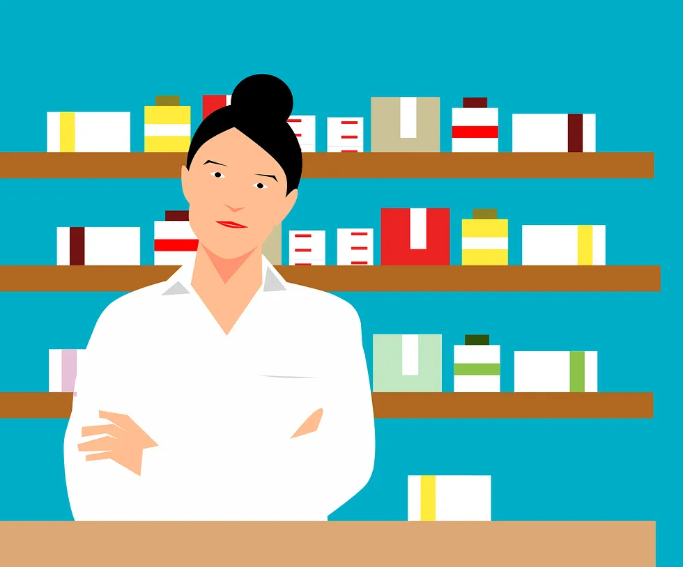 팔짱을-낀-여자-약사