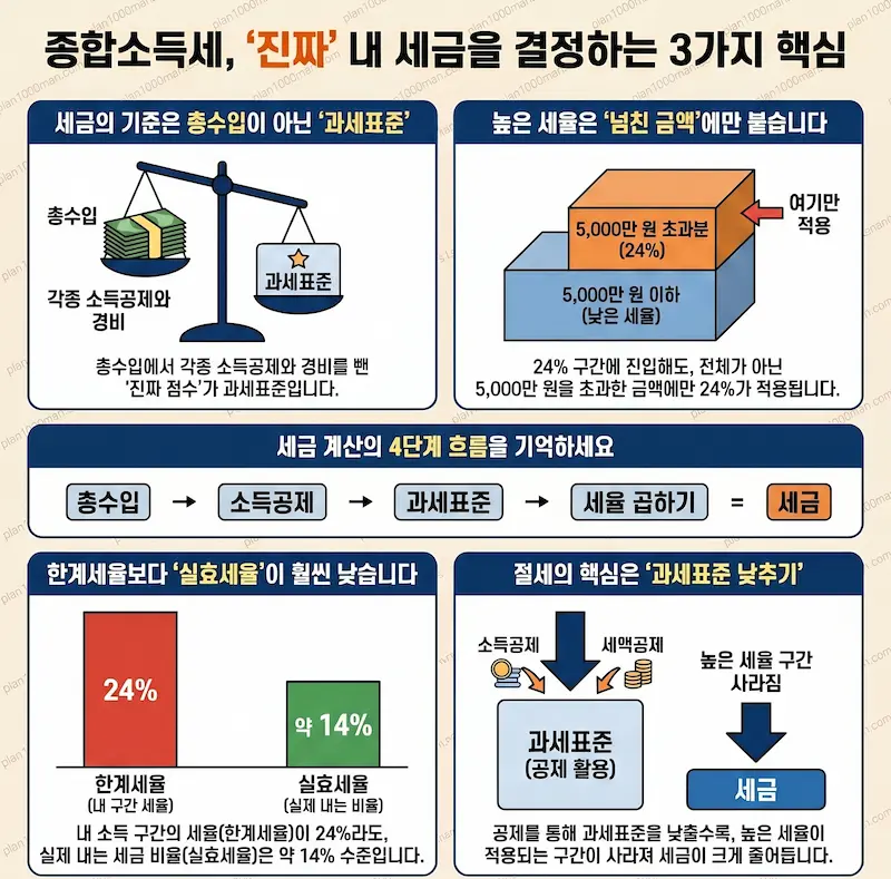 종합소득세 과세표준과 세율 인포그래픽