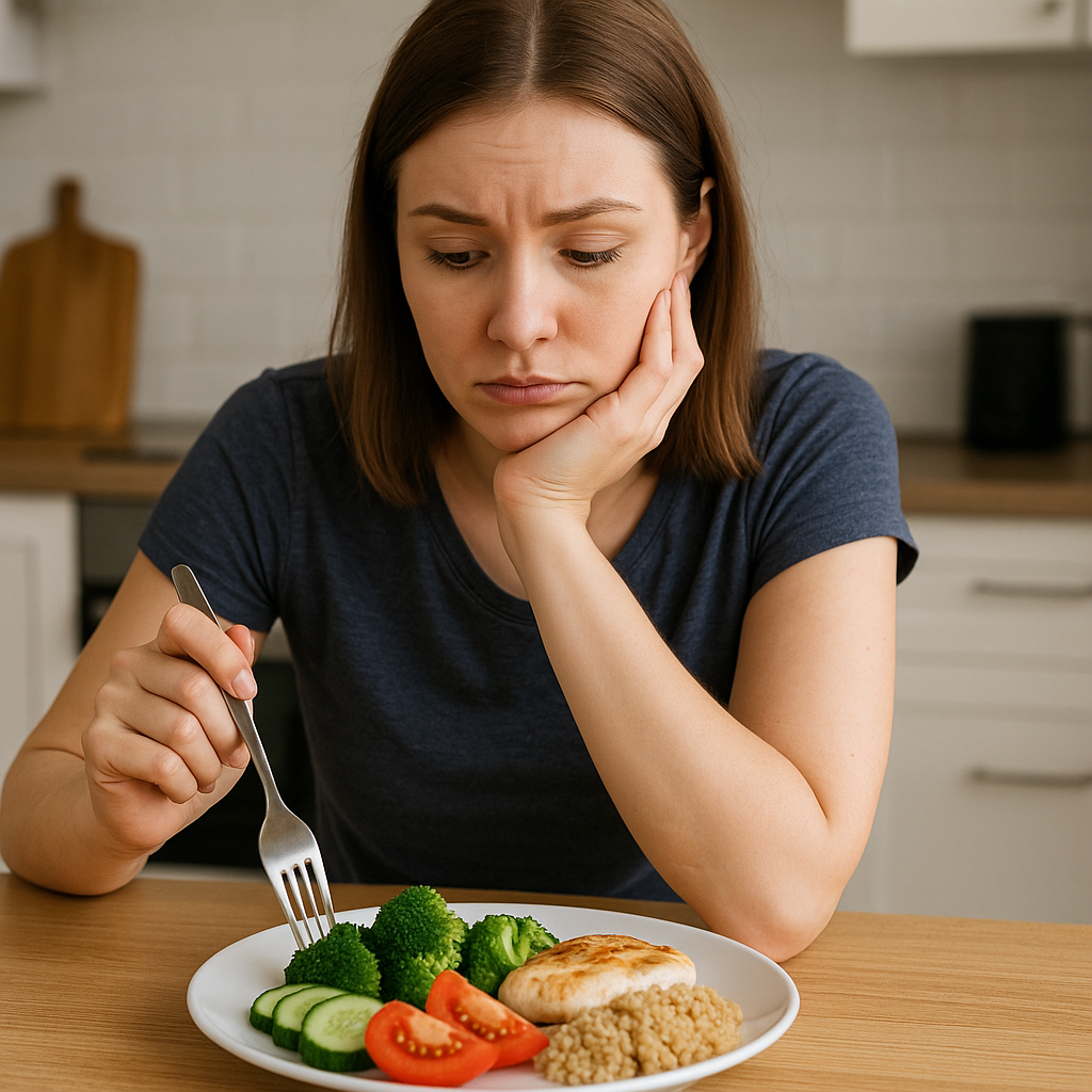 다이어트 식단 고민하는 사람