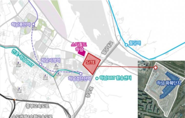 하남 H2프로젝트 종합병원 건립 예정지 지도