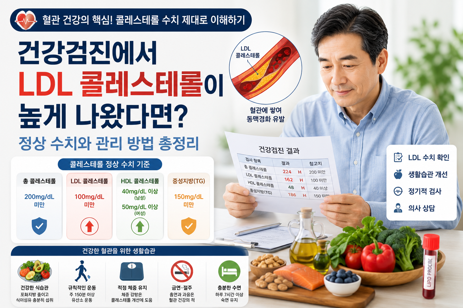 콜레스테롤 수치 및 관리방법
