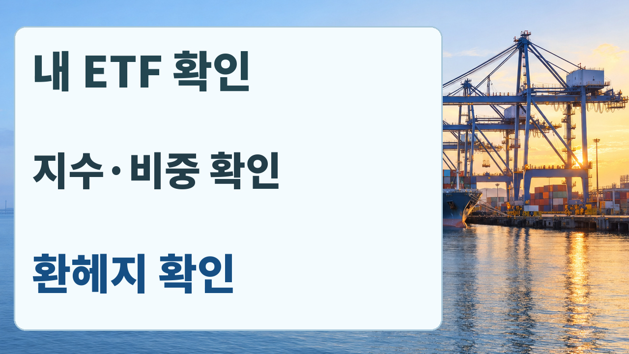 내 ETF의 기초지수와 구성 비중, 환헤지 여부를 확인하는 안내