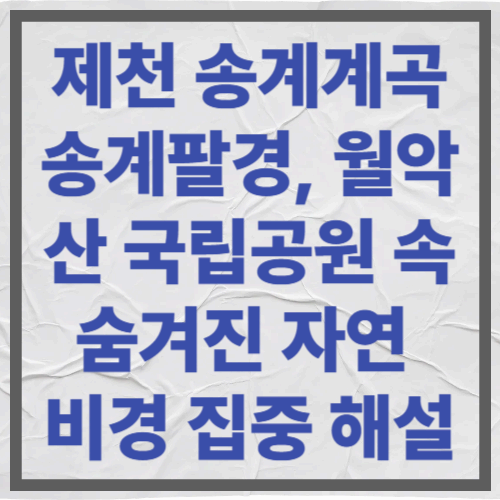 제천 송계계곡 송계팔경, 월악산 국립공원 속 숨겨진 자연 비경 집중 해설