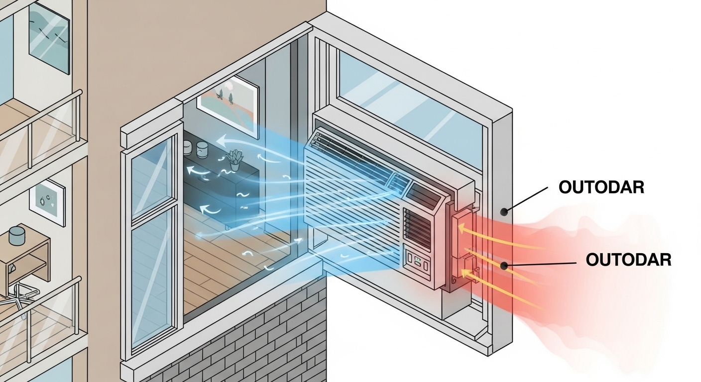창문형에어컨소음