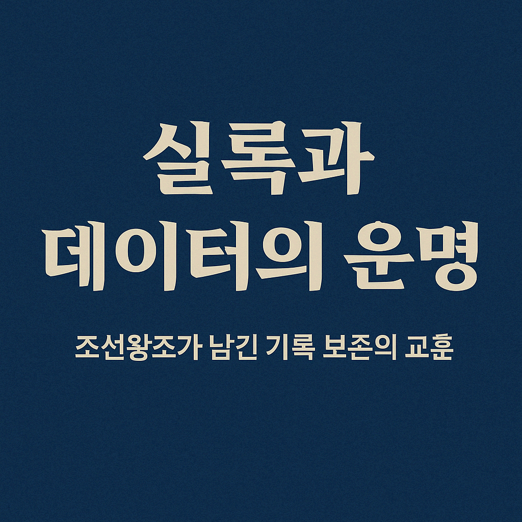 실록과 데이터의 운명: 조선왕조가 남긴 기록 보존의 교훈