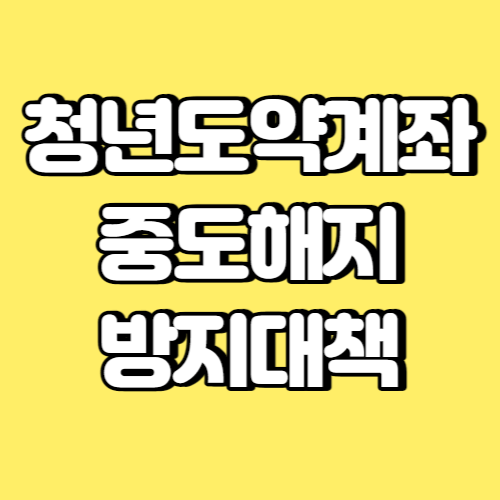 청년도약계좌 중도해지 방지대책 썸네일