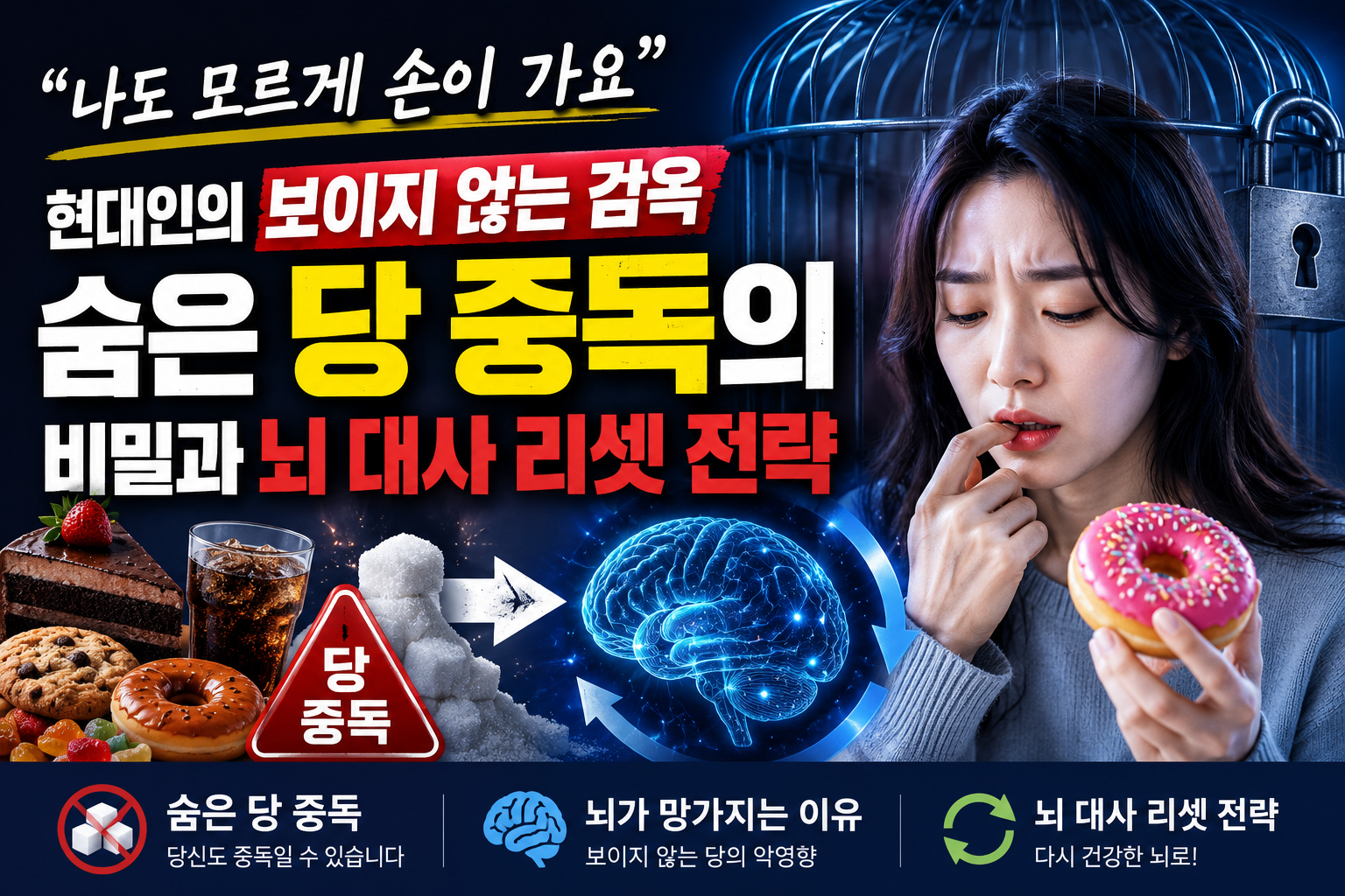 "나도 모르게 손이 가요" 현대인의 보이지 않는 감옥, 숨은 당 중독의 비밀과 뇌 대사 리셋 전략