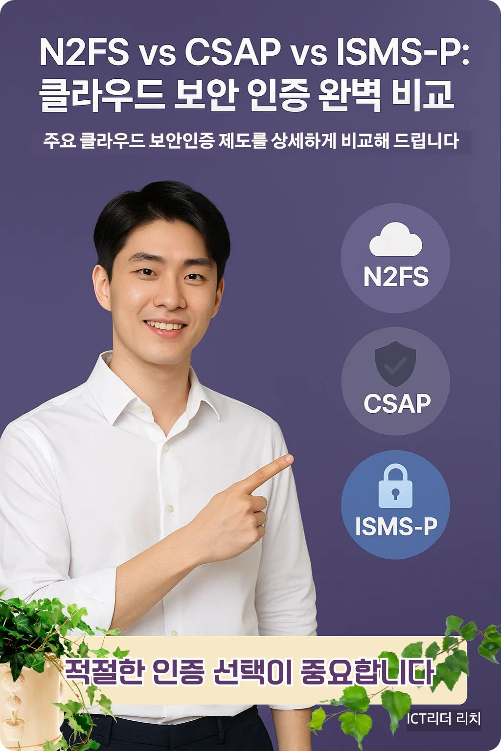 N2FS CSAP ISMS-P 비교 남성 중심 인포그래픽