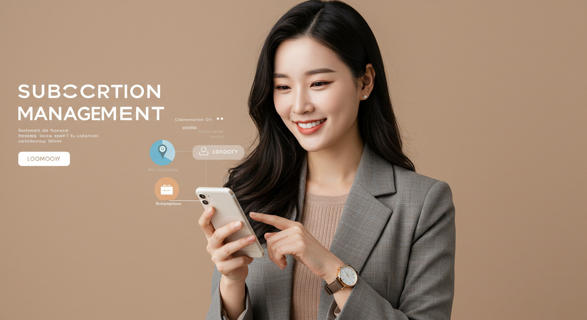 구독 서비스하는 여성 이미지