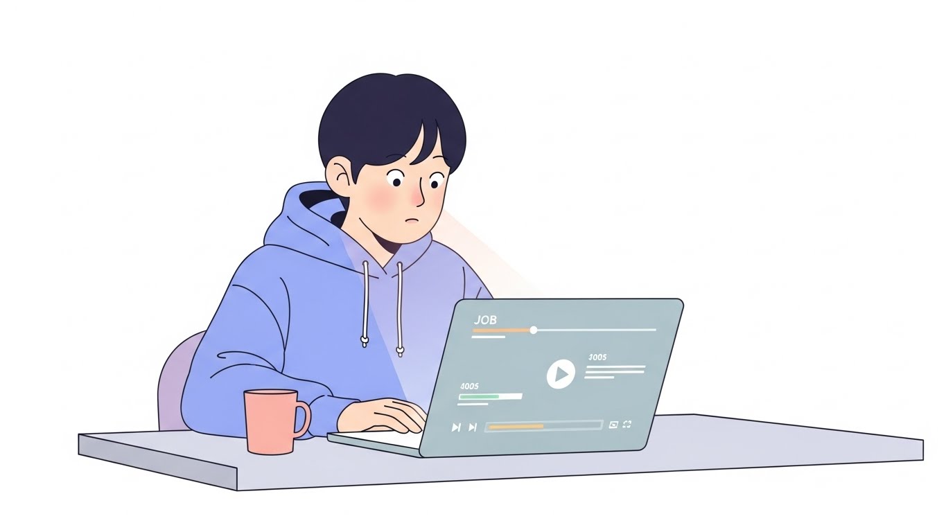 직무 정보를 탐색하는 모습, 나에게 맞는 직종을 찾는 과정이 중요합니다.