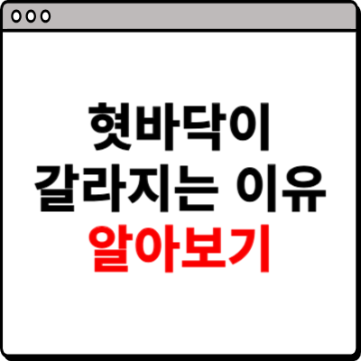 혓바닥이 갈라지는 이유 알아보기