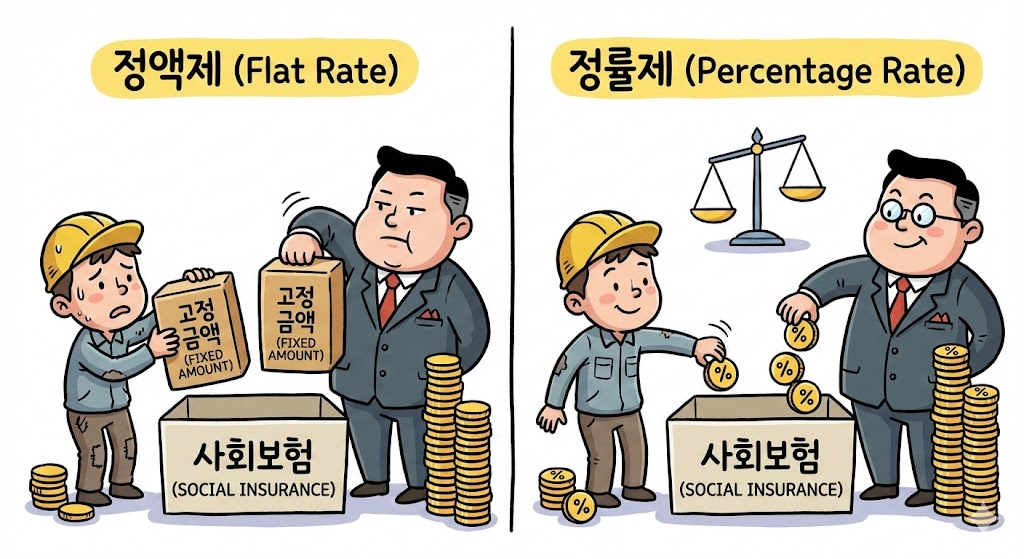 사회보험료 정액제 정률제 차이