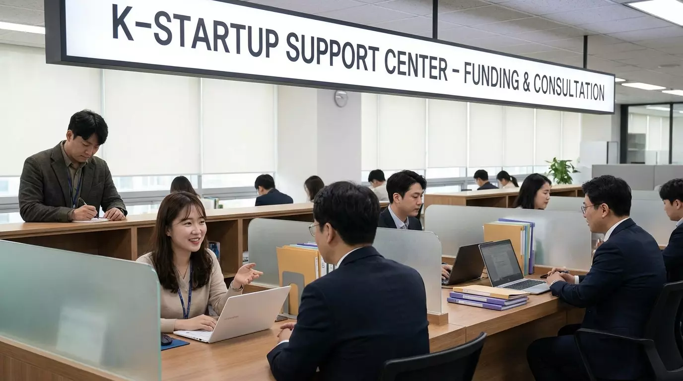 예비 창업자가 창업 관련 상담을 받고 있는 장면