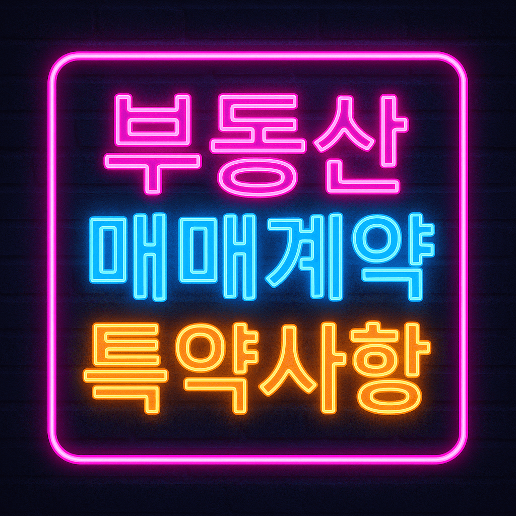 부동산 매매계약서 특약사항