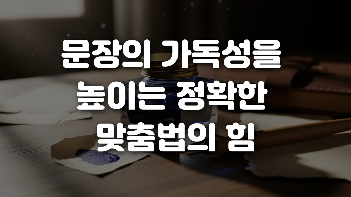 문장의 가독성을 높이는 정확한 맞춤법의 힘