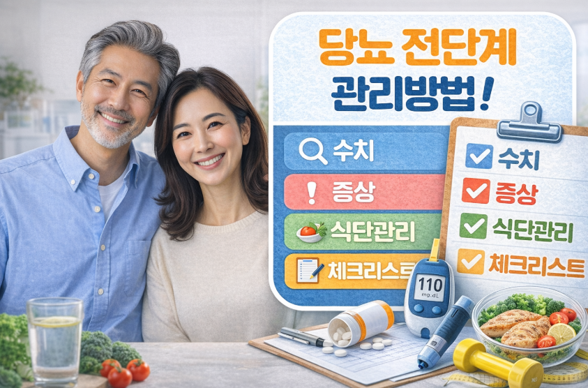 당뇨 전단계 관리방법! 수치! 증상! 식단관리! 체크리스트!