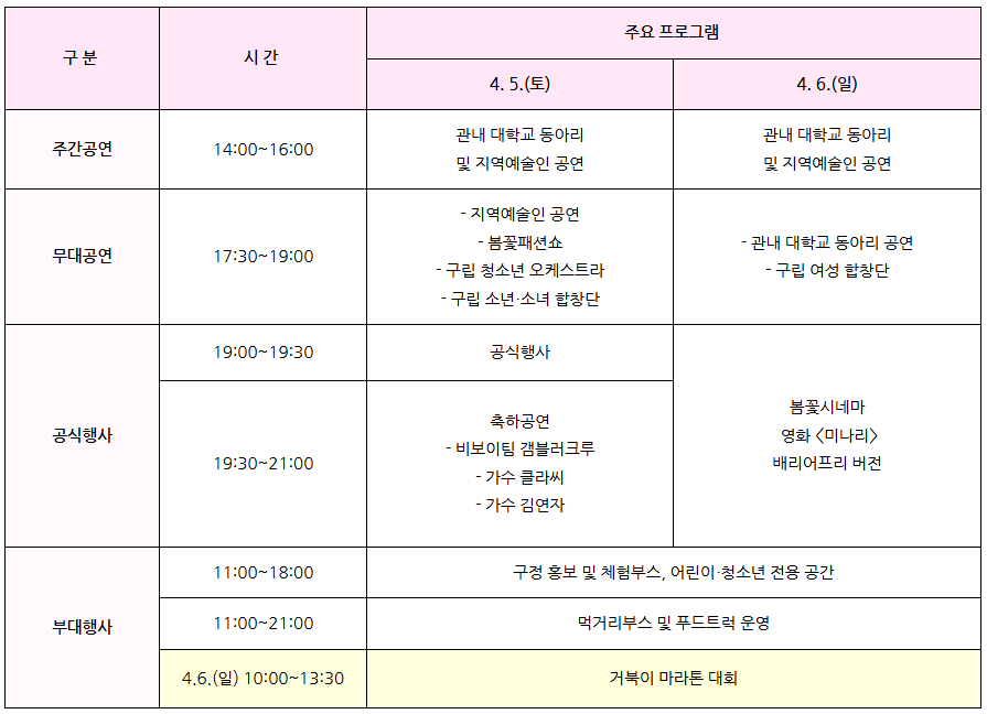 행사일정