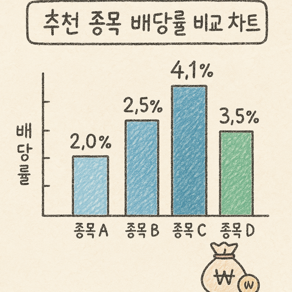 추천 종목 배당률 비교 차트