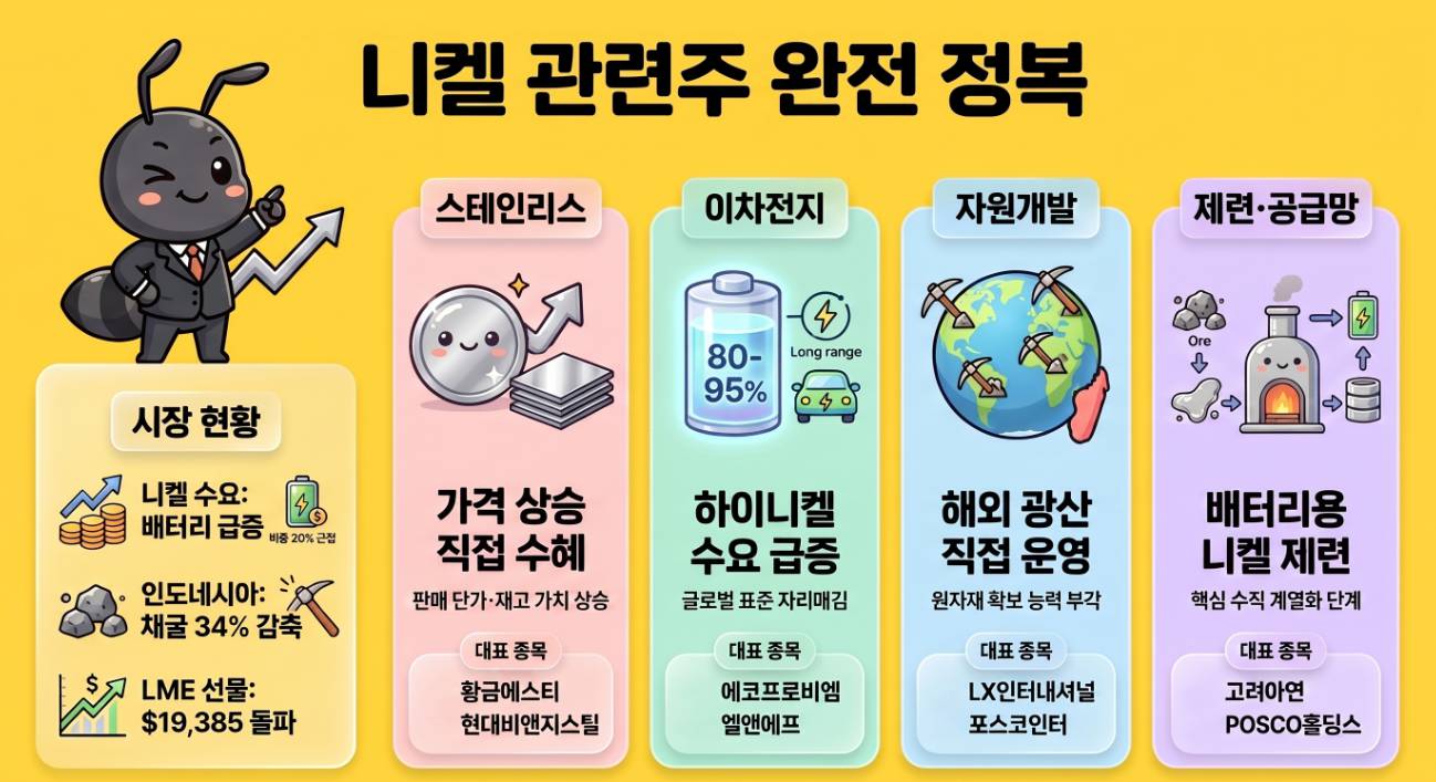 니켈 관련주 19개 유형별 총정리 2026