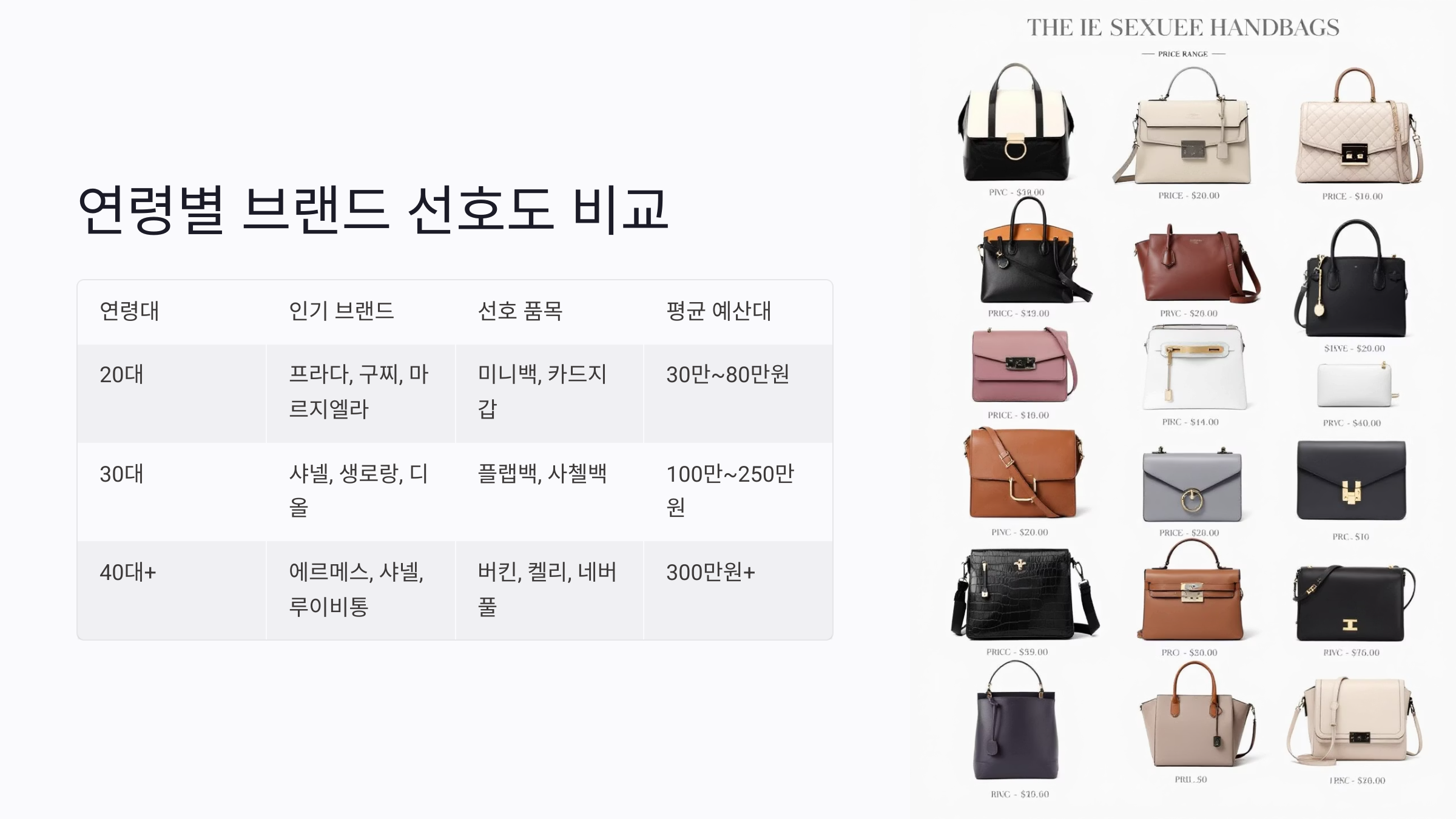 연령별 중고 명품 예산과 구매 성향