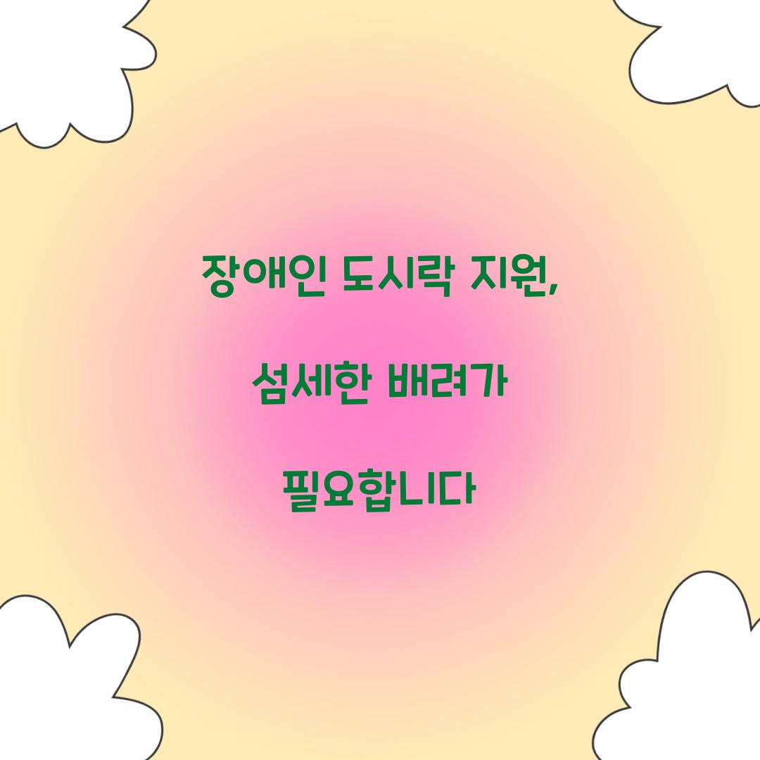장애인 도시락 지원