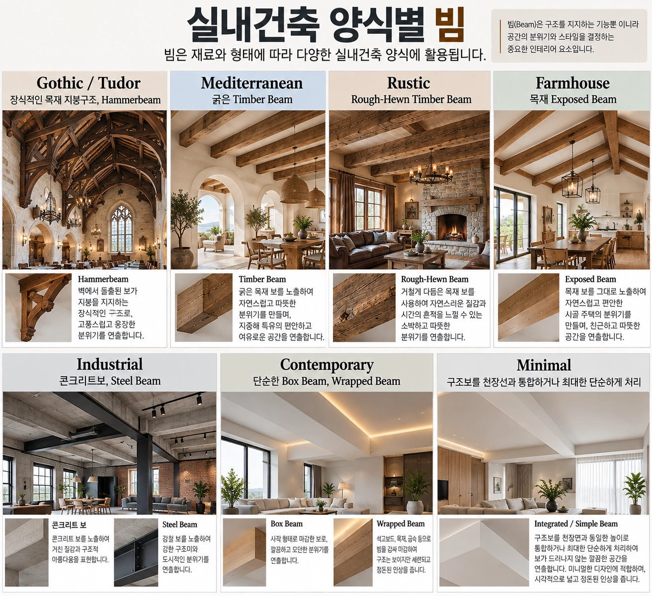 실내건축 양식별 빔