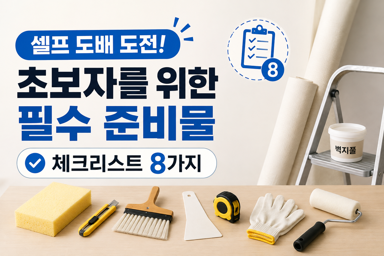 셀프 도배 도전! 초보자를 위한 필수 준비물 체크리스트 8가지