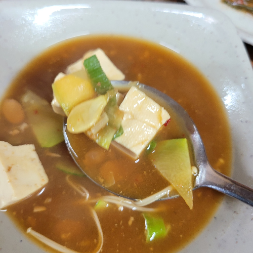낙성기사식당 기본구성 된장찌개