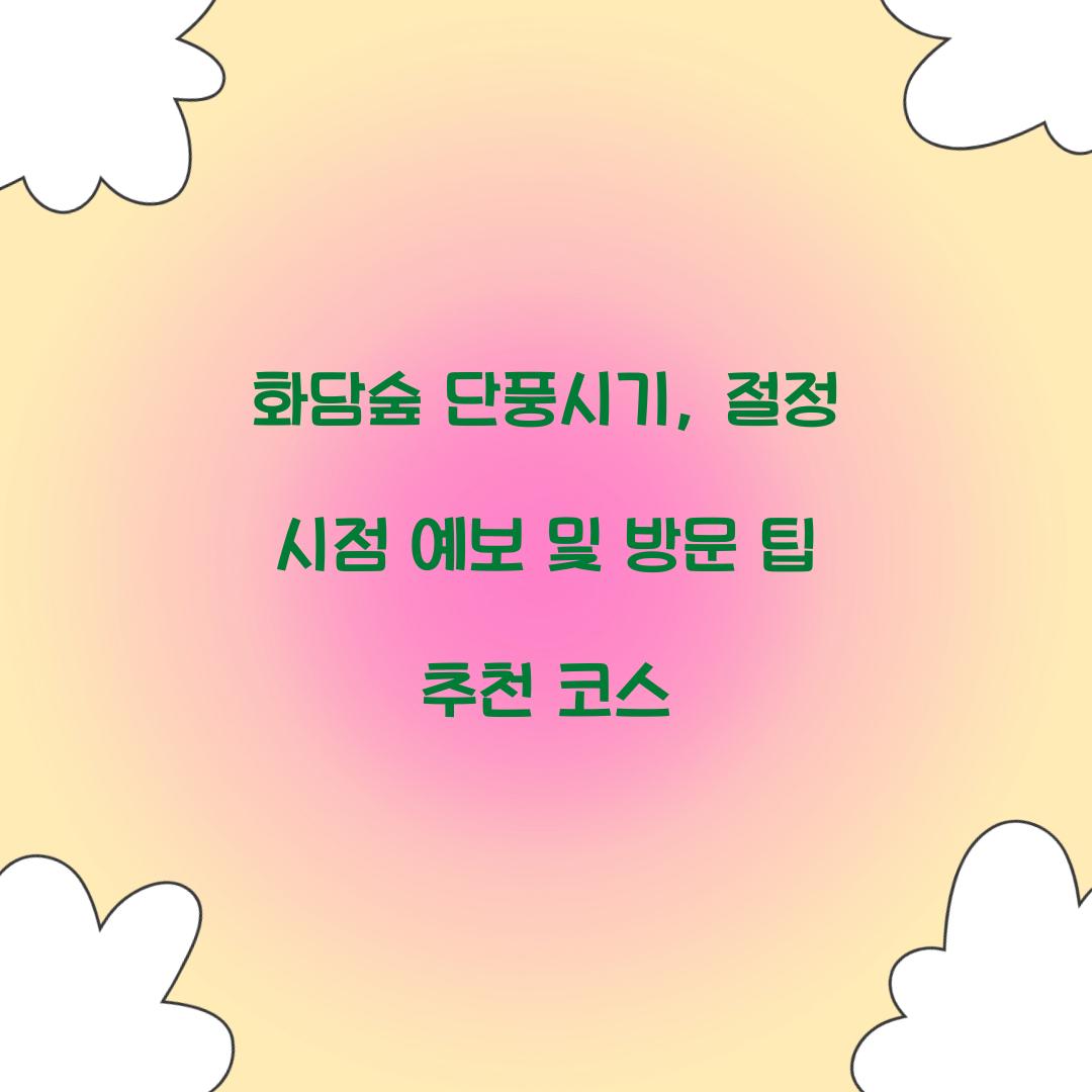 화담숲 단풍시기