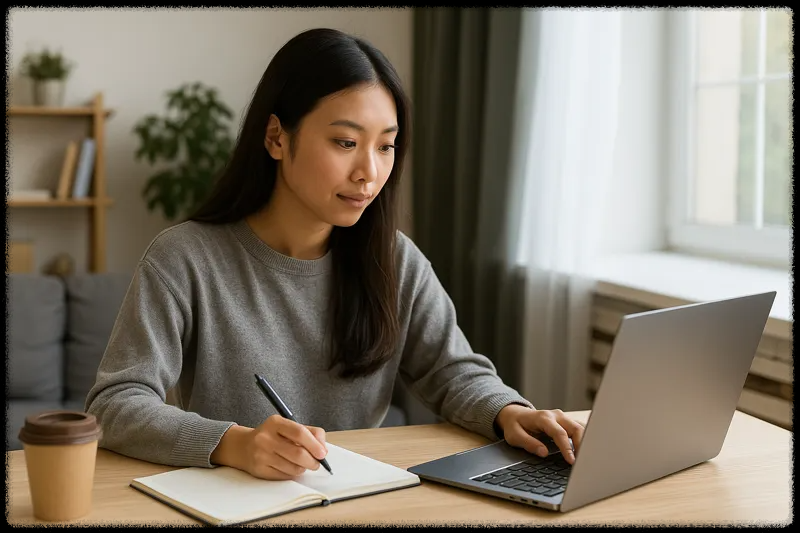 부업 리스트를 확인하는 여성의 모습