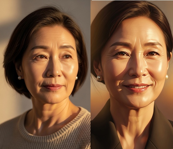 동안의 기준 중년 여성얼굴