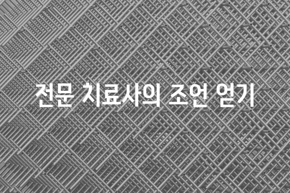 전문 치료사의 조언 얻기