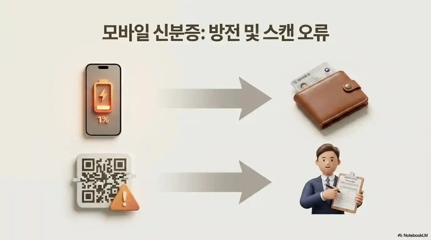 모바일 신분증 방전 및 스캔 오류